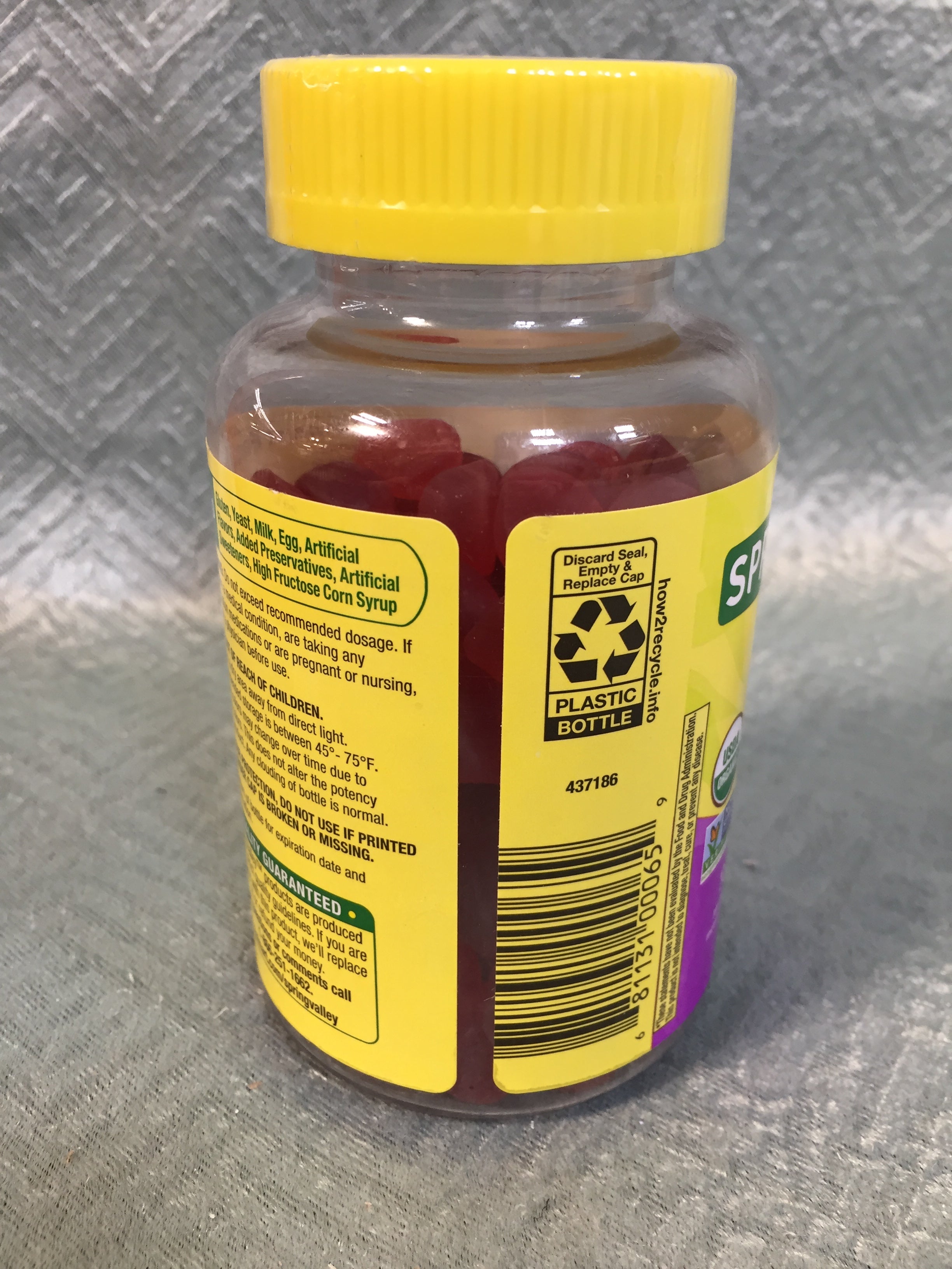 Spring Valley Adult Gummy Vitamin B12, 500mcg with Methylcobalamin, 100 Vegetarian Gummies, Natural Raspberry Flavor (7592982446318)
